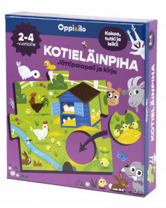 Kotieläinpiha-palapeli ja kirja 2-4 v