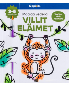 Maalaa Vedellä VILLIT ELÄIMET -puuhakirja 3-5 v