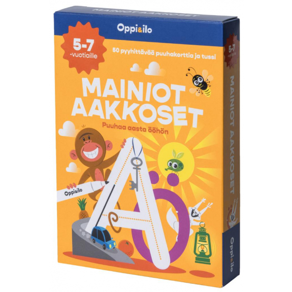 Mainiot aakkoset -puuhakortit 5-7 v