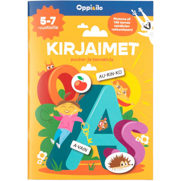 KIRJAIMET puuha- ja tarrakirja 5-7 v