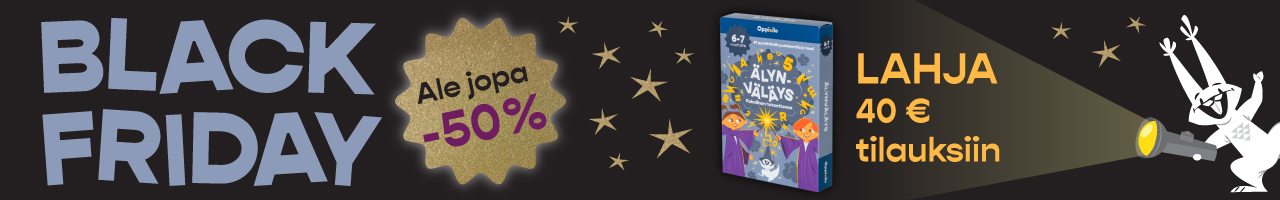 Black friday alennukset jopa -50%, lahja yli 40e tilauksiin.