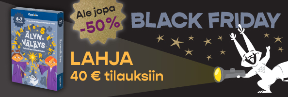 Black friday alennukset jopa -50%, lahja yli 40e tilauksiin.