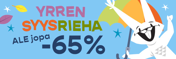 Yrren syysrieha alennus jopa -65% siirry ostoksille.